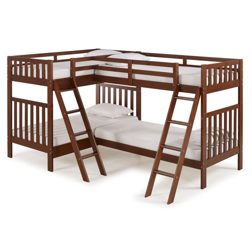 Harriet Bee Reasor Twin Solid Wood LShaped Bunk Beds by Harriet Bee